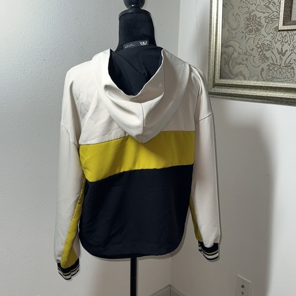 ZARA color block 1/4 front zipper lightweight top jacket hoodie Sz‎ M - Picture 5 of 13